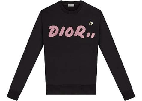 kaws x dior crewneck sweatshirt black|KAWS x Dior sweatshirt.